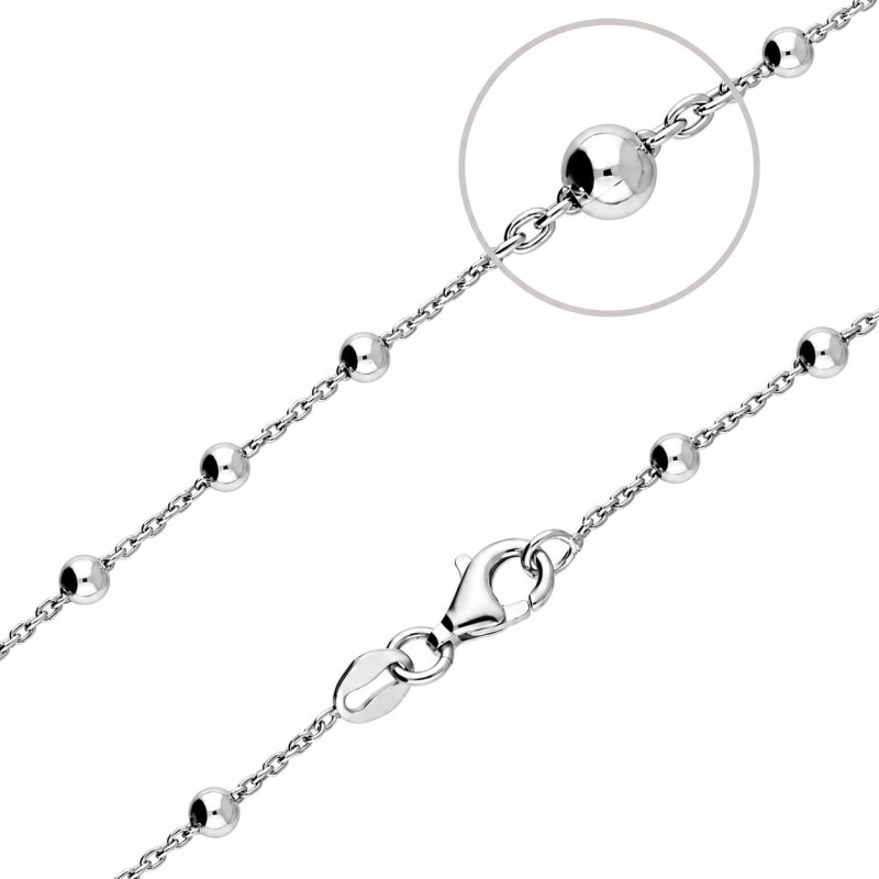 Łańcuszek srebrny fantazja anker z kulkami bead  NI CAF-FOR 035F ROD próba 925