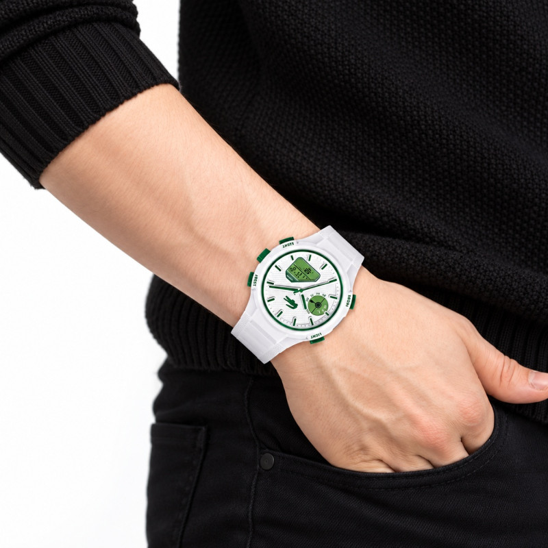 Zegarek męski Lacoste LC33 biało-zielony 2011364 | Jubiler Sezam
