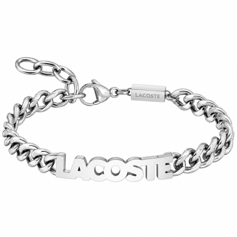 Bransoletka męska Lacoste Script srebrna 2040476