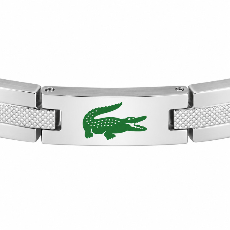 Bransoletka męska Lacoste Stencil srebrna stal 2040625