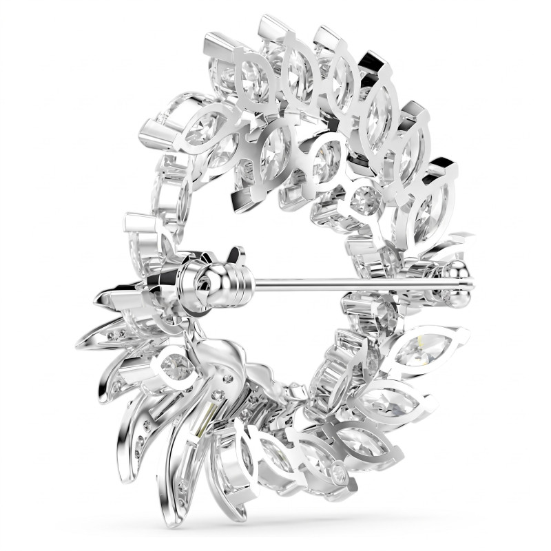 Broszka Swarovski z kryształami w kolorze srebrnym