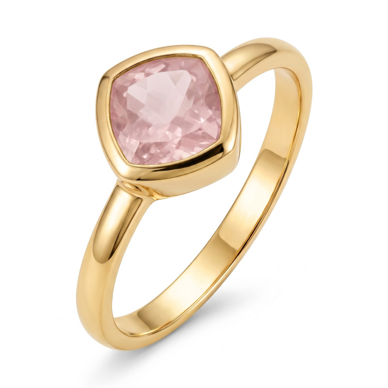 Pierścionek srebrny z różowym kwarcem 925 - Jubiler Sezam