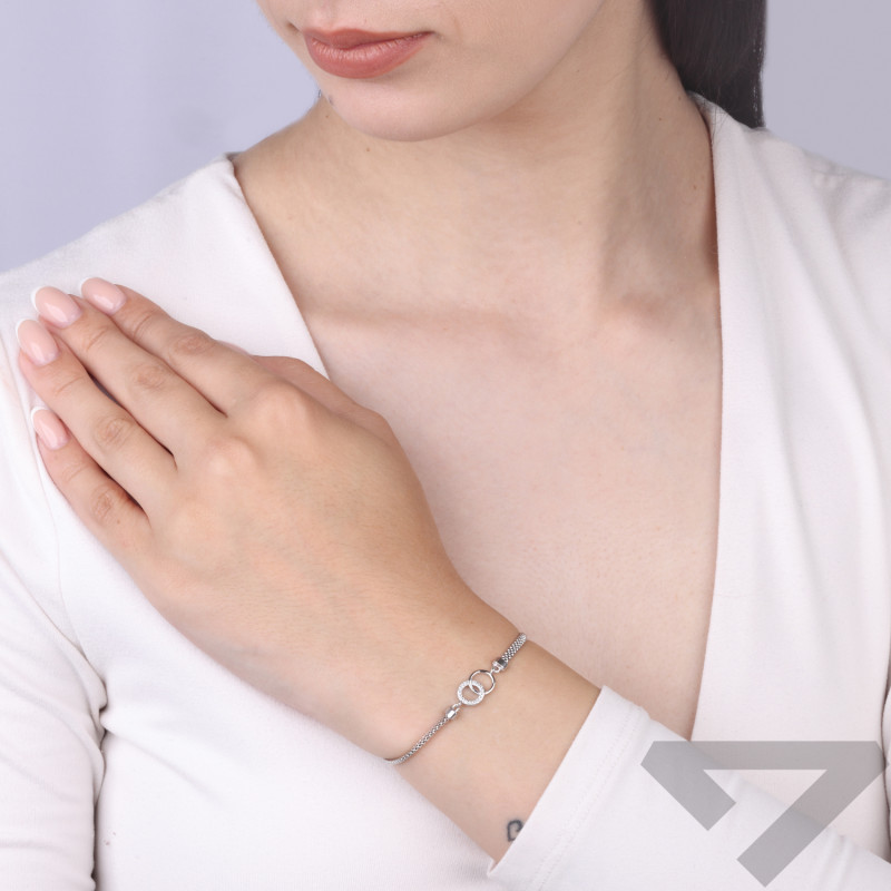 Bransoletka srebrna z cyrkoniami próba 925