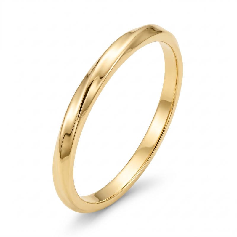 Pierścionek złoty 375 gładka obrączka damska - Jubiler Sezam
