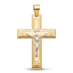 Krzyżyk złoty 585 z Chrystusem, zawieszka - Jubiler Sezam