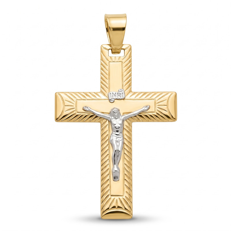 Krzyżyk złoty 585 z Chrystusem, zawieszka - Jubiler Sezam
