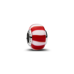 Charms Pandora szkło Murano czerwono-białe - Jubiler Sezam