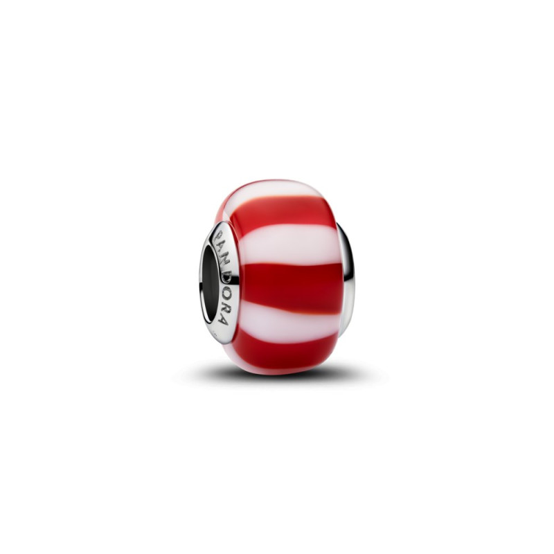 Charms Pandora szkło Murano czerwono-białe - Jubiler Sezam