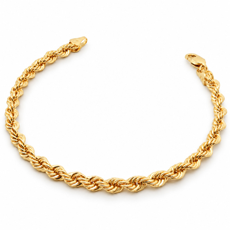 Bransoletka złota 585 splot korda unisex - Jubiler Sezam