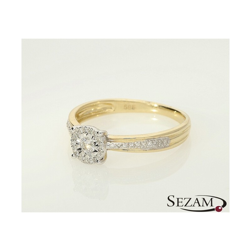 Zaręczynowy pierścionek z diamentami kolekcja Mirage nr AW 55159 YW złoto 14 karat Sezam - 3
