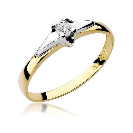 Złoty pierścionek z diamentem UNICO BE W-088 próba 585 Sezam - 1