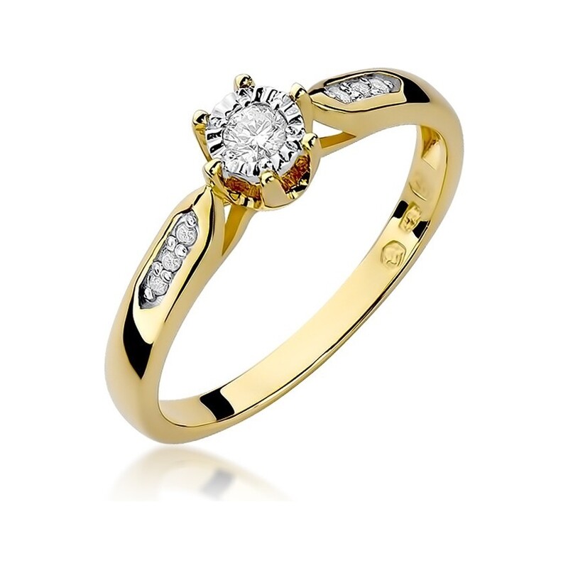 Pierścionek zaręczynowy z diamentami nr BE W-328 próba 585 Royal Magic bis Sezam - 2