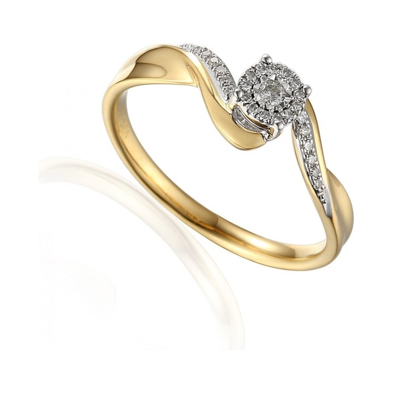 Pierścionek złoty zaręczynowy z diamentami SWEET  AW 59040 YW próba 585 Sezam - 1