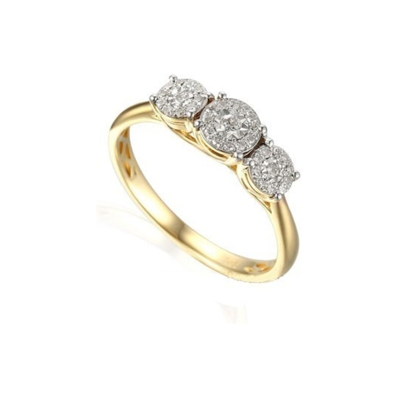 Pierścionek zaręczynowy z diamentami SWEET AW 53534 YW próba 585 Sezam - 1