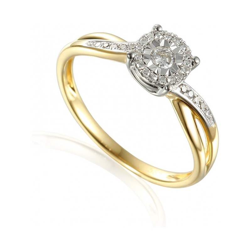 Pierścionek złoty z diamentami SWEET AW 55230 YW próba 585