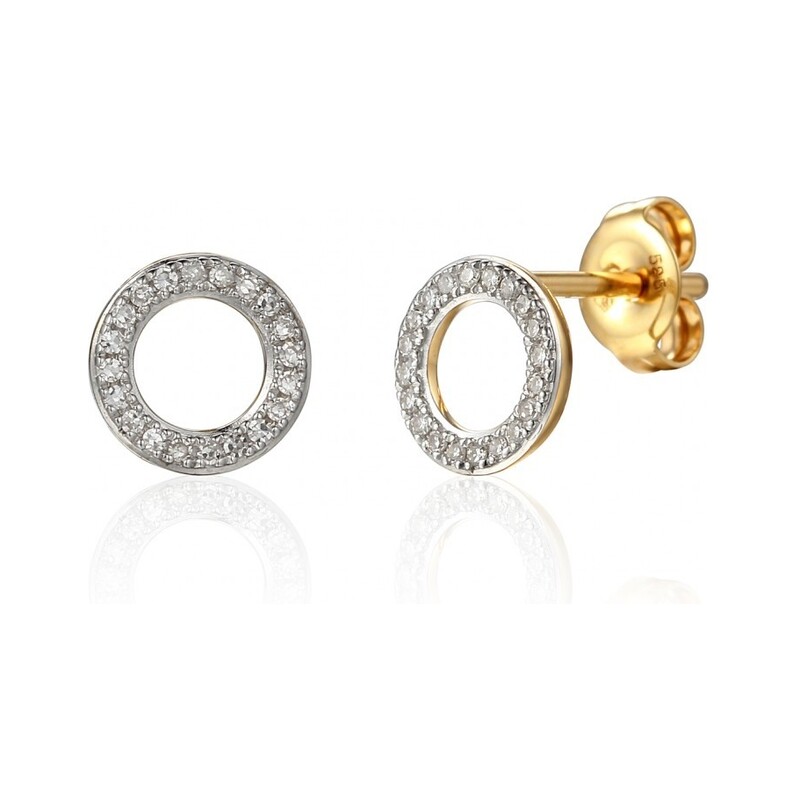 Kolczyki złote z brylantami nr AW 62793 YW próba 585 Sezam - 1