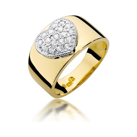 Pierścionek zaręczynowy z diamentami SERCE BE W-352 próba 585