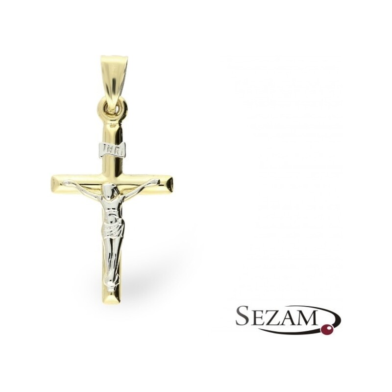 Krzyżyk złoty z wizerunkiem Jezusa nr OS 208-CR02 Au 585 Sezam - 1