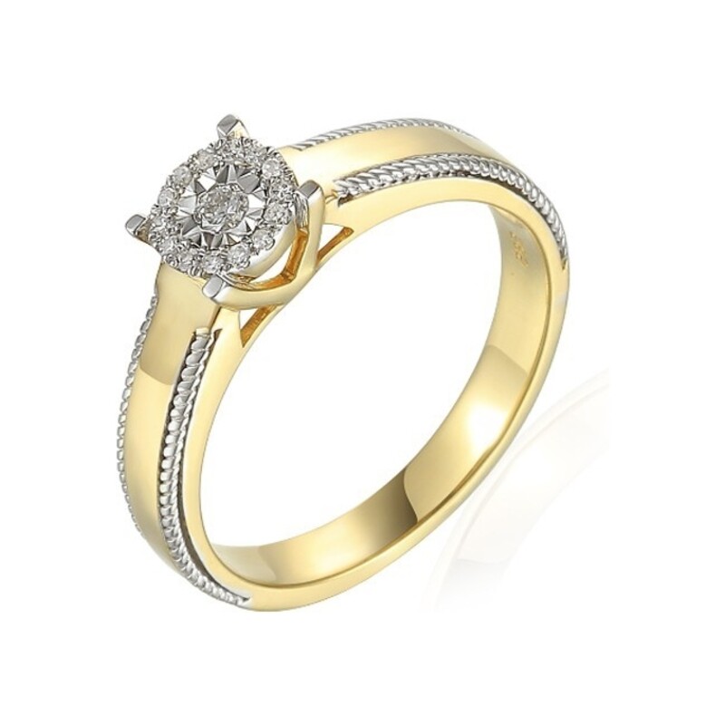 Pierścionek złoty zaręczynowy SWEET z diamentami nr AW 71827 YW Sezam - 1