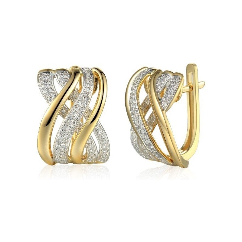 Kolczyki złote z diamentami nr AW 67880 YW Sezam - 1