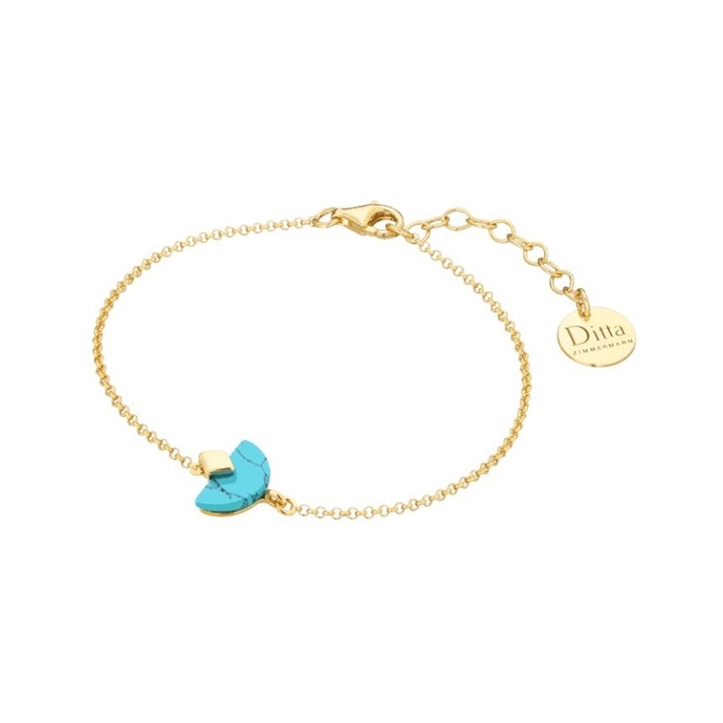 Bransoleta srebrna pozłacana z turkusem ZJ 239-TUR-Z Ditta Zimmermann - 1