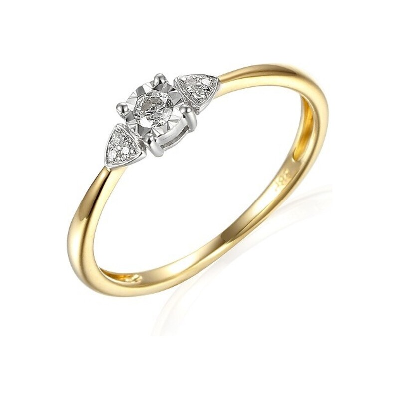 Pierścionek złoty zaręczynowy z diamentami SOLITER AW 66813 YW próba 585 Sezam - 1