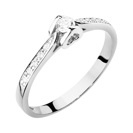 Pierścionek zaręczynowy z diamentami AMADO BE W-435 białe złoto próba 585