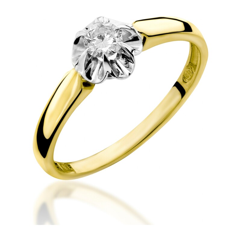 Pierścionek zaręczynowy z diamentem FLOWER RS0157 próba 585 Sezam - 1