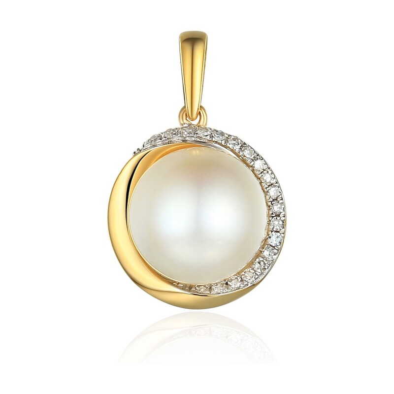Zawieszka perła+bryl 0,06ct AW 34407 Y próba 585