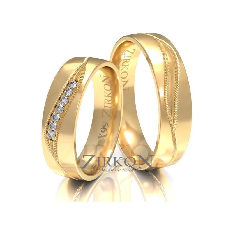 Obrączki ślubne z diamentami nr ZI X-099