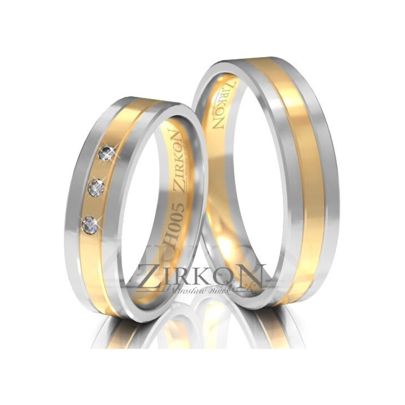 Dwukolorowe obrączki ślubne z żółtego i białego złota - JubilerSezam.pl