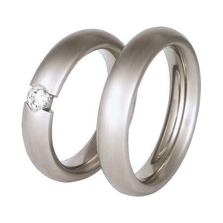 Obrączki tytanowe nr SW T36-5/1bcz damska z cyrkonią oraz model męski