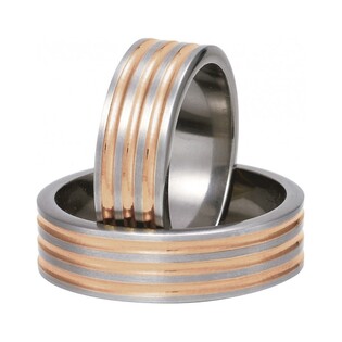 Obrączki tytanowe z różowym złotem próby 585 (14 karat) nr SW TRG82-7