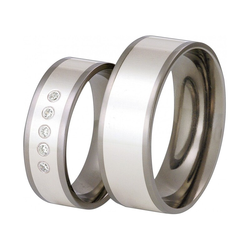 Obrączki tytanowe ze srebrem nr SW TS55-6/P