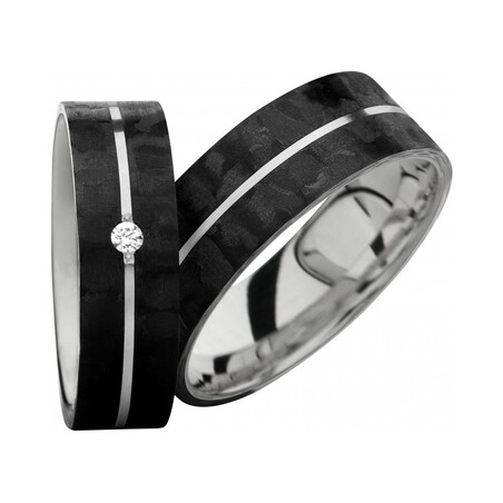 Obrączki karbonowe ze srebrem i cyrkonią nr SW SRC4-6