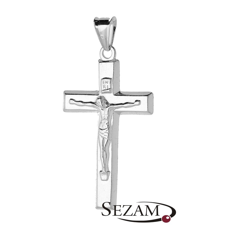 Srebrny krzyż męski z wizerunkiem Jezusa WB MV K172 próba 925  
