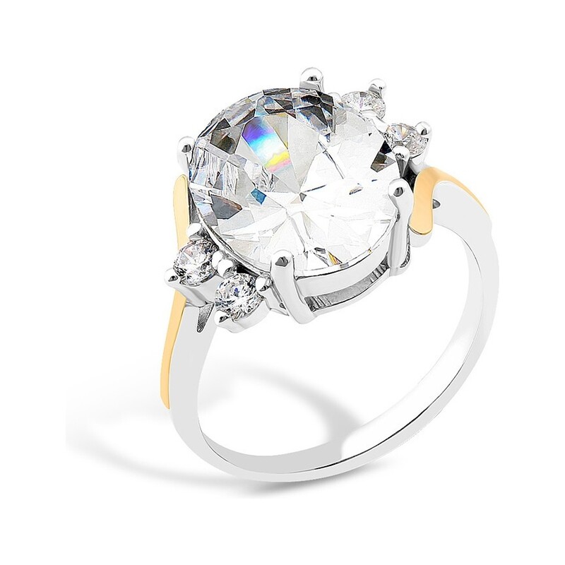 Srebrny pierścionek z dużą cyrkonią PX 840_AU375