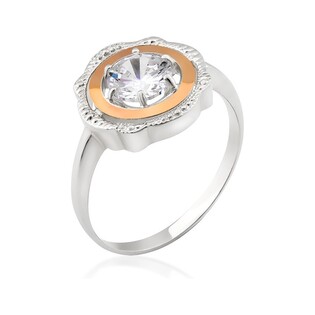 Srebrny pierścionek z  cyrkonią + korona i koło DC 544_AU375