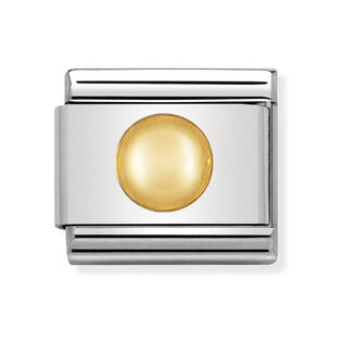 Element Link do bransoletki NOMINATION Composable wypukłe koło 030110 13 stal i złoto 18 karat