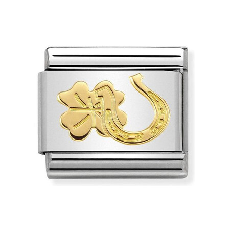 Element Link NOMINATION Composable 18K podkowa+koniczynka NP 030149 34 CC KK