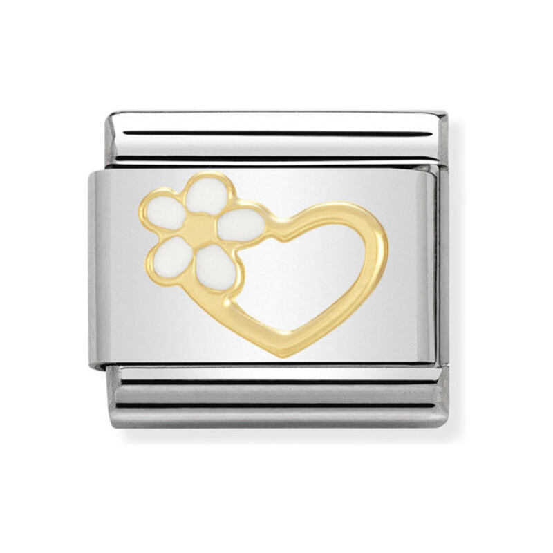 Element Nomination Serce ze Stokrotką 18K - JubilerSezam.pl