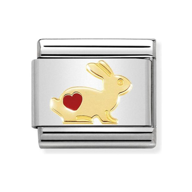 Element Link NOMINATION Composable 18K królik z sercem NP 030272 46 CD