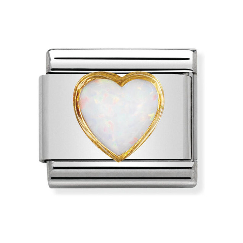Element Nomination Serce Opal 18K - JubilerSezam.pl