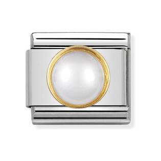 Element Link NOMINATION Composable z perłą jubilerską 030503 13 stal i złoto 18 karat