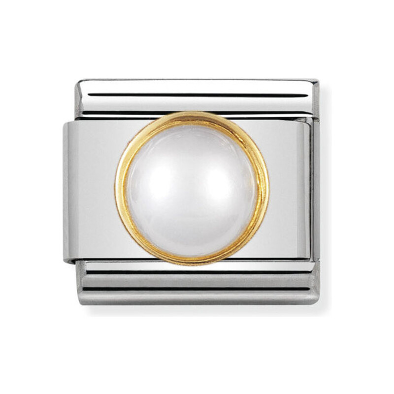 Element Link NOMINATION Composable z perłą jubilerską 030503 13 stal i złoto 18 karat