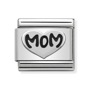 Element Link do bransoletki NOMINATION sere z napisem Mom 330101 10 stal i srebro 925