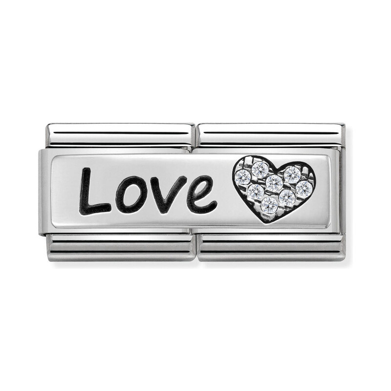 Element Link NOMINATION Composable AG DOUBLE LOVE z sercem z cyrkonii NP 330731 05