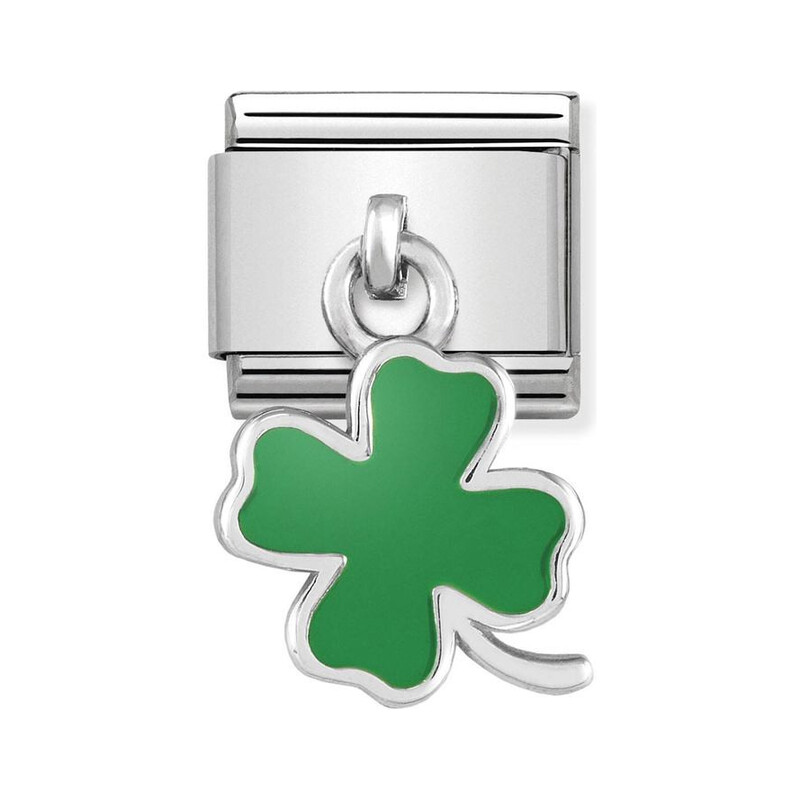 Element Link do bransoletki NOMINATION Composable charms koniczyna 331805 01 stal i srebro 925
