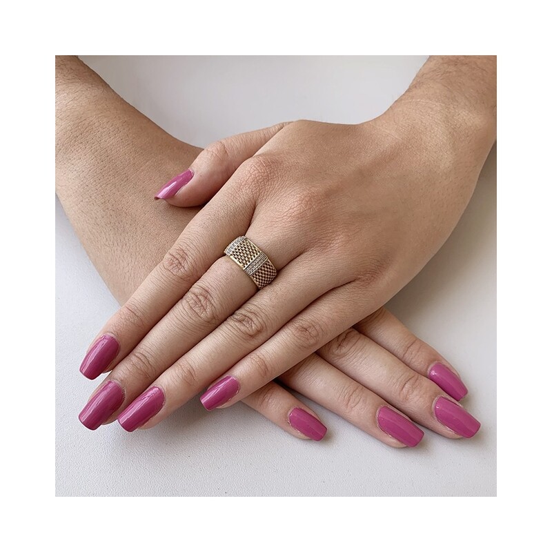 Złoty Pierścionek Kopułka z Cyrkoniami pr. 585 - JubilerSezam.pl