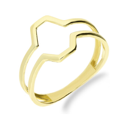 Złoty Pierścionek Szściokąt pr. 375 - JubilerSezam.pl